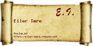 Eiler Imre névjegykártya